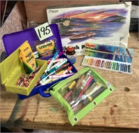 Art Lot w/Crayolas, Oil Pastels & Sketchpad