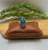 Sterling Silver Southwest Turquoise and Orange
