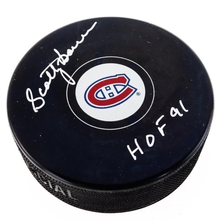 Montreal Canadiens Logo Puck - Autographed Scotty