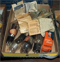 Vintage New Vacuum Tubes & Parts Knobs Etc Box