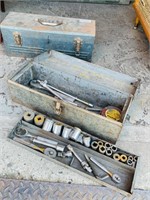 2 tool boxes 1 w/ tools , 1 empty