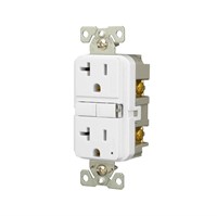 $11 Eaton 20-Amp 125V GFCI Decorator Outlet, White