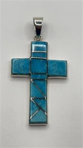 Kingman Turquoise Sterling Cross