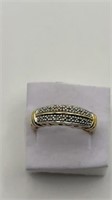 Gold Over Silver Ring w/Diamonds Size 8.25