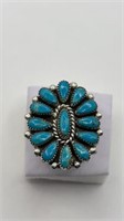 Kingman Turquoise Sterling Ring Size 7.25