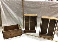 Wooden peach crates