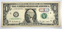 US$1 FRN Fancy SN Birthday/Anniversary.FN507