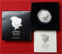 2023 Peace Silver Dollar - COA & Box