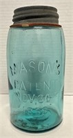 Antique Jelly Jar with Lid  Masons Patent