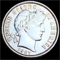 1907 Barber Silver Dime UNCIRCULATED