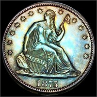 1875 Seated Liberty Half Dollar CLOSELY UNC
