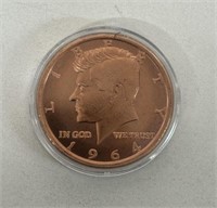 1964 KENNEDY 1oz COPPER COIN
