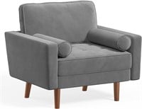 Vesgantti Grey Velvet Accent Chair