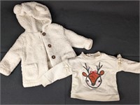 (1)3-6M BearHooded Coat & (1)Sweater: Unisex/Girl