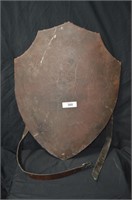 Leather & Wood Shield 26" x 26"