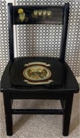 Vintage Children’s Black Painted Chair 13.5 x 11