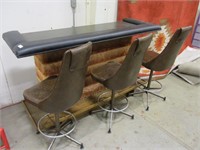 Fur Lined Bar w/ Bar Chairs