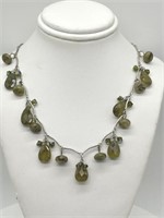 Sterling Silver Natural Vesuvianite Fancy Necklace