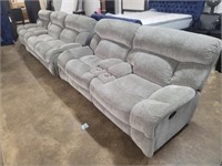 3 PC - Grey Fabric Manual Reclining Sofa,
