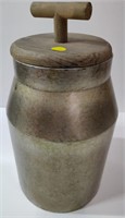 Metal Jug w/ Wooden Lid