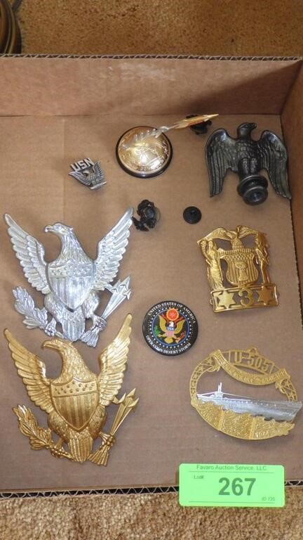 VINTAGE MILITARY EAGLE BADGES, EAGLE FINIAL, >>>>>