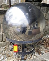 Mirrored Metal Garden Gazing Ball with Stand,