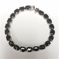 $1300 Silver Sapphire(40ct) Bracelet