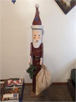 Very Tall Wooden Santa - 56"