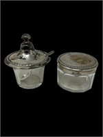 Sterling silver lidded glass vessels