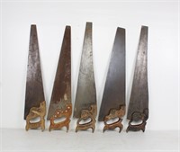 (5) Vintage Mixed Hand Saw Lot Disston