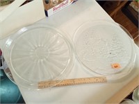 Glass Holiday Platter & Sunburst Design Platter