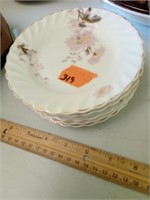 Floral Motif China Dessert Plates W/ Gold Trim 5