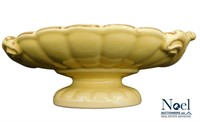 VTG Yellow Ceramic Pottery Pedestal Bowl