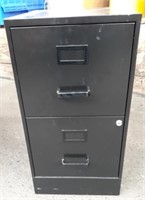 Black 2 Drawer Metal Filing Cabinet