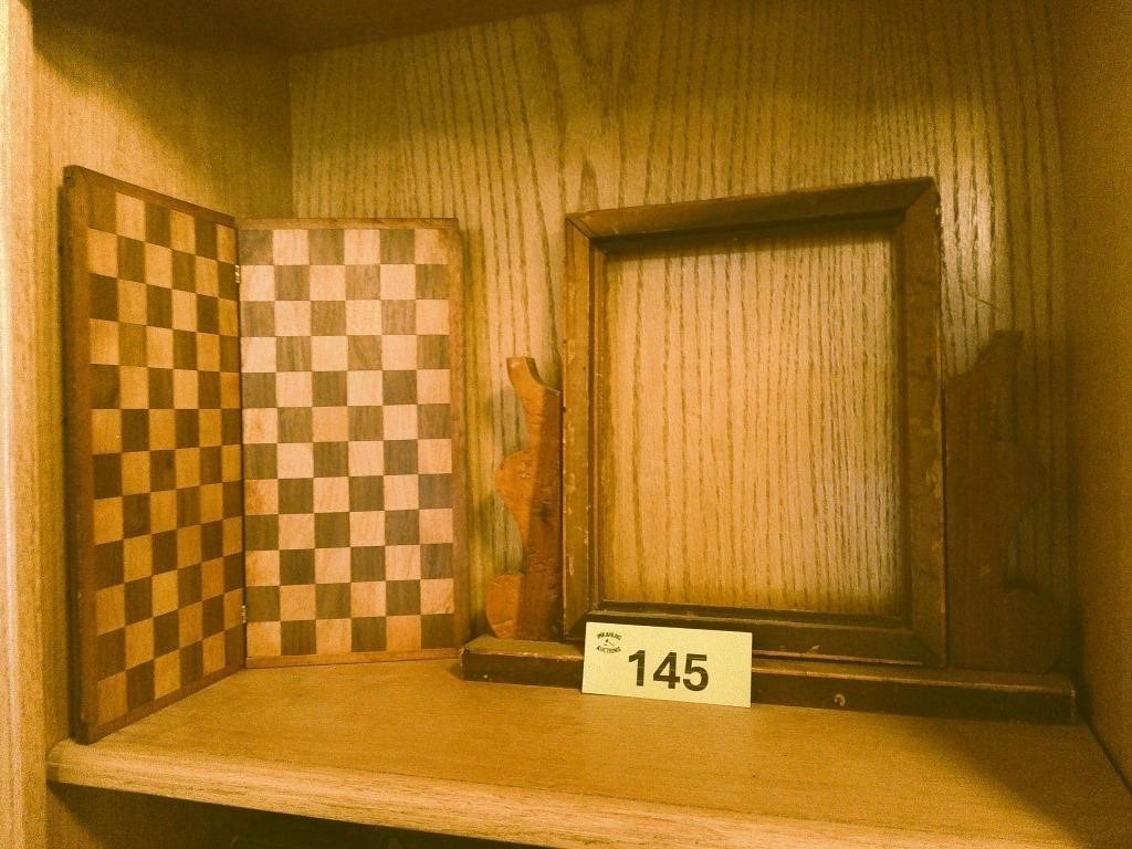 Wood Chess Board & Pivoting Frame
