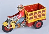 MARX TIN WINDUP SPEED BOY DELIVERY MOTORCYCLE