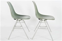 Pair of Gray Herman Miller DSS Stacking Chairs