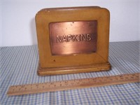 Wooden and Copper Look Napkin Holder