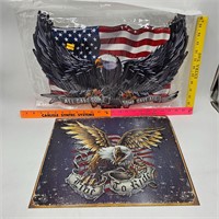 Live to Ride Eagle Metal Sign