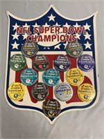 NFL Super Bowl Champions Board W/ 14 Buttons