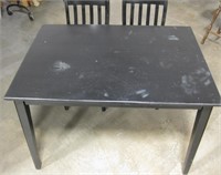 Wooden Black Tone Dining Table & 2 Chairs
