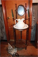 Vintage Wash Stand  ( with Wolf fountain)