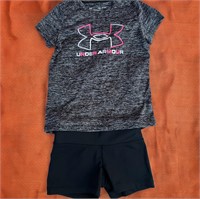 UnderArmour Shirt w/Black shorts size 6