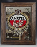 AMSTEL IMPORTED LIGHT BEER MIRROR SIGN DISPLAY