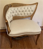 Gilt Cane & Wood Lounge Chair