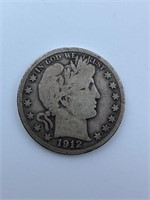 1912 S Barber Half Dollar