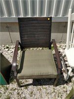 outdoor steel lawn chair with cushion