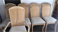 Cane Back Dining Chairs, 4 Armless Chairs, 1