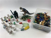 Toys-army men, dinosaurs, Disney’s 101 dalmatian