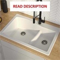 $230  Kraus Quarza 33x22-in Double Sink